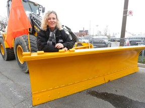 Chair of the Public Works and Infrastructure Committee Jaye Robinson at the Eastern Avenue works yard to discuss the city's preparations for winter on Monday, November 23, 2015. (Michael Peake/Toronto Sun)
