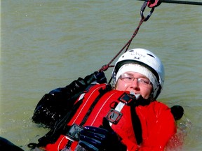 Members of the Pincher Creek Search and Rescue team trained to do swift water rescues. Submitted photo