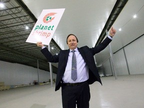 Planet Shrimp president Marvyn Budd stands inside the facility that will play home to an indoor, saltwater shrimp farm in Aylmer on Monday. Plant officials say the aquaculture operation will be up and running in the New Year, with the first crop of shrimp expected to be ready to ship by summer of 2016. (CRAIG GLOVER, The London Free Press)