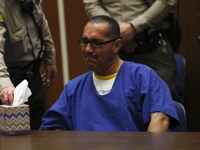Luis Lorenzo Vargas appears in court during a hearing for his possible release in Los Angeles, California November 23, 2015. A Los Angeles judge on Monday overturned the conviction of Vargas who spent 16 years in prison for sexual assault, after new DNA evidence cleared him of the crimes and linked them to the so-called "Teardrop Rapist," the California Innocence Project said.  REUTERS/Francine Orr/Pool
