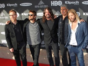The Foo Fighters are pictured at the 2015 Rock and Roll Hall of Fame Induction Ceremony in Cleveland, Ohio in this April 18, 2015 file photo. (REUTERS/Aaron Josefczyk)