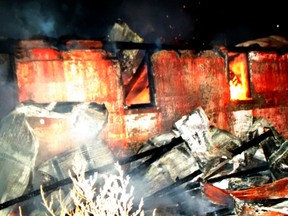 Fire prevention officer Dave MacMullen submitted this photo of a barn fire Monday night on Harmony Road.