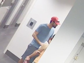 Police released this image Tuesday, Nov. 24, 2015 of a man suspected of entering the women's change room at a Liberty Village condo at least twice in recent months. (PHOTO COURTESY OF TORONTO POLICE)
