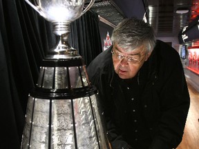 Terry Jones with the Grey Cup, September 13, 2012.  The tour will go to over 100 communities across Canada.  PERRY MAH/EDMONTON SUN FILE