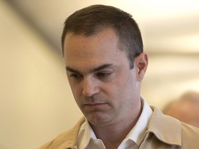 Guy Turcotte arrives at the courthouse on September 28, 2015 in Saint Jerome, Que. Closing arguments are set to continue today at in the trial of a Quebec man accused of killing his two children. Guy Turcotte's lawyer argued last week his client was a loving father who would not have killed his children unless he was suffering from mental illness. THE CANADIAN PRESS/Ryan Remiorz