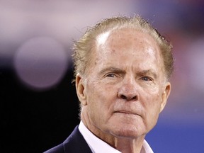 The family of Frank Gifford says signs of chronic traumatic encephalopathy were found in his brain after his death. (Kathy Willens/AP Photo/Files)
