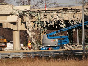 Demolition work was underway Wednesday at the Indian Road ove...