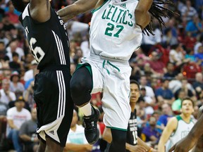 Marcus Thornton (right) is seen here during NBA summer league action in Las Vegas on July 18. A basketball fan in Australia faces a ban after pouring beer on Thornton during a domestic league game on Wednesday, Nov. 25, 2015. (John Locher/AP Photo)