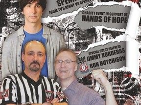 A pro wrestling show for charity featuring TV star Spenny, longtime WWE referee Jimmy Korderas and famed Canadian trainer Ron Hutchison takes place at Kingston Gospel Temple on Dec. 5. All proceeds go to Hands of Hope.