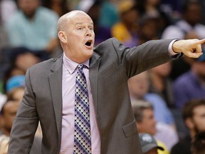 Charlotte Hornets head coach Steve Clifford directs his team against the Brooklyn Nets in the first half of an NBA basketball game in Charlotte, N.C., Wednesday, Nov. 18, 2015. (AP/Chuck Burton)
