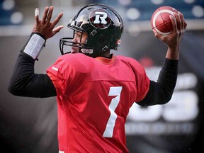 Ottawa Redblacks QB Henry Burris during  practice in Winnipeg, MB, on Wednesday November 25, 2015. The Edmonton Eskimos will play the Ottawa Redblacks next Sunday at Investors Group Field in the 103rd Grey Cup. Al Charest/Calgary Sun/Postmedia Network