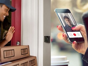 The August Home Access Kit comes with a doorbell cam, a smart lock 
and a smart keypad, and can be controlled with a smart phone app.
