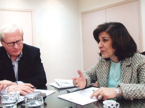 Rev. Dr. Stan Lucyk meets with the Syrian Expatriate Minister Bouthaina Shaaban during a trip to that country before the civil war started.
(submitted photo)