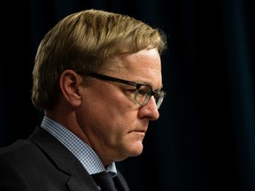 Education Minister David Eggen discusses Bill 8, the Public Education Collective Bargaining Act, at the Alberta Legislature, in Edmonton, Alta. on Thursday Nov. 26, 2015. David Bloom/Edmonton Sun