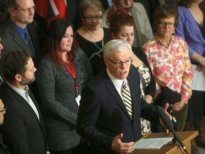 Manitoba Premier Greg Selinger announced the province's plan to receive Syrian refugees at an event at the Legislative Building Thursday.
