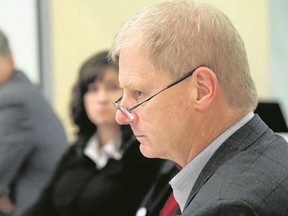 Luke Hendry/The Intelligencer
Chief of staff Dr. Dick Zoutman listens to a question during a board meeting in Belleville Tuesday. He said doctors believe the local community care sector isn't coping with demand.