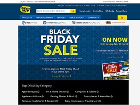 Best Buy Canada's website on Black Friday. (Website screenshot)