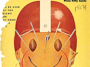 Program cover for the 1954 Grey Cup, cost, fifty cents. The 42nd Grey Cup game saw the Edmonton Eskimos beat the Montreal Alouettes 26 - 25, in front of 27,321, at Varsity Stadium in Toronto, Ont., on Nov. 27, 1954. The Eskimos won the 1954, 1955 and 1956 championship games.  Photo Courtesy/CFL