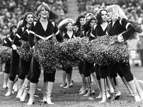 Eskimos cheerleaders perform during a chilly sold-out game Commonwealth Stadium in 1981.