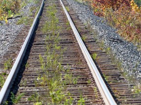 The Algoma Central Railroad tracks at Heyden.