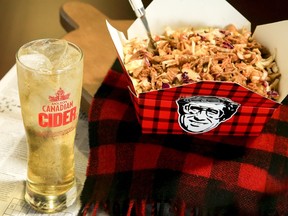 Harvest Cider Poutine marries Smoke?s Poutinerie with Molson Canadian Cider for a refreshing ? maybe even patriotic ? treat.