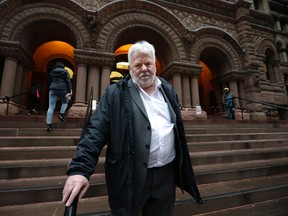 Ken Johnson outside Old City Hall after a day of court proceedings on Friday November 27, 2015. Johnson's son, Scott, was Radiohead's drum technician and was killed in a stage roof collapse at Downsview Park. Craig Robertson/Toronto Sun