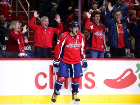Captain Alex Ovechkin led the Capitals with 12 goals before potting his 13th in Friday night’s 4-2 win against the Tampa Bay Lightning. (AP/PHOTO)