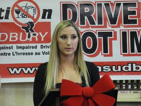 Star Staff
Jaymie Hancock, sister of DJ Hancock, spoke at the launch of this year's Red Ribbon Campaign against impaired driving.