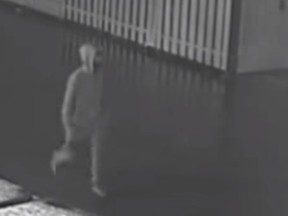 Police released a security video of a shooting suspect leaving the scene after allegedly opening fire into a second-floor apartment in Scarborough early Tuesday.