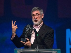 Filmmaker John Landis accepts an award at the 2014 Eyegore Awards at Universal Studios Hollywood in Universal City, California September 19, 2014. REUTERS/Mario Anzuoni