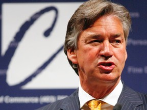 Gary Doer, Canada's ambassador to the U.S., speaks to a crowd in the Enmax Changing the Climate Series in Calgary years ago. As Manitoba's premier, his greenhouse gas emissions targets were never met. (File photo)