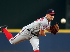 Washington Nationals pitcher Jordan Zimmermann delivers a pitch during a game against the Atlanta Braves at Turner Field. (Jason Getz/USA TODAY Sports)