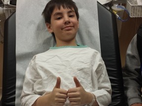 Submitted Photo
Lucas Brant gives a double-thumbs up to the camera. The 11-year-old has been fighting ependymoma, a cancer which affects the brain and spine, since he was eight.