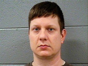 This Nov. 24, 2015 file photo released by the Cook County Sheriff's Office shows Chicago police Officer Jason Van Dyke, who was charged with first degree murder after a squad car video caught him fatally shooting 17-year-old Laquan McDonald 16 times. Van Dyke is scheduled to return to court Monday, Nov. 30, 2015, to learn whether he'll be offered bond. (Cook County Sheriff's Office via AP)