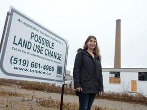 McCormick?s smokestack is symbolic of the area?s industrial past, heritage activists say. (CRAIG GLOVER, The London Free Press)