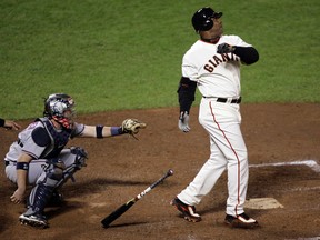 Barry Bonds is in discussions with the Marlins about becoming their next hitting coach. (Marcio Jose Sanchez/AP Photo/Files)