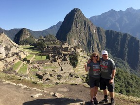 Photo courtesy of Lorraine O’Quinn.
Lorraine and Tom O'Quinn are shown here on their trek to Machu Picchu this past August. The couple raised $9,400 in donations for Three Oaks, which was donated Saturday August 22, 2015 in Belleville.