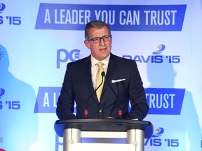 Progressive Conservative Leader Paul Davis speaks to supporters in Paradise, N.L., on Monday, November 30, 2015. The Liberals have won a majority government in the Newfoundland and Labrador provincial election. The victory Monday ends 12 years in power for the Tories. THE CANADIAN PRESS/Paul Daly