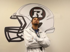 The Ottawa RedBlacks took the time to say their goodbyes in the locker room at TD Place in Ottawa Ontario Tuesday Dec 1, 2015. The RedBlacks Chris Williams talking to the media after cleaning out his locker Tuesday.    Tony Caldwell/Ottawa Sun/Postmedia Network