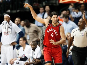 Raptors veteran Luis Scola has hit 14 three-pointers on 28 attempts this season, after making only 10 on 60 attempts in his previous eight seasons combined.. (Tony Gutierrez/AP Photo)