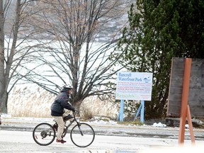 A cyclist rides down Bancroft Drive in this file photo. (Gino Donato/Sudbury Star)