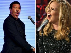 Lionel Richie and Adele. (Reuters photos)