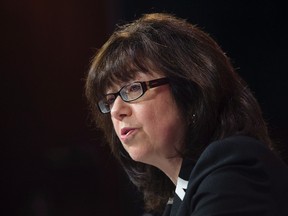 Bonnie Lysyk, Ontario's auditor general, tables her 2015 annual report during a press conference at Queen's Park on Wednesday, Dec. 2, 2015. (THE CANADIAN PRESS)