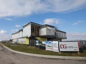 Construction continues on Fanshawe College's Canadian Centre for Product Validation on Bonder Road in London on Wednesday. Craig Glover/The London Free Press/Postmedia Network