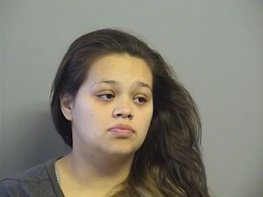 Christina Calhoun, 25, is shown in this booking photo provided by the Tulsa County Jail, in Tulsa, Oklahoma, December 3, 2015. Calhoun has been arrested for suspected child abuse after doctors treating her 5-year-old daughter over the weekend reported that the child weighed 19 pounds (8.6 kg) and was severely malnourished, police said on Thursday.  REUTERS/Tulsa County Jail/Handout via Reuters
