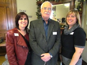 Staff at St. Joseph's Hospice, including from left, fund development manager Maria Muscedere, executive director Larry Lafranier and fund development coordinator Lesley Coene, were on hand for a 10th anniversary open house held Thursday December 3, 2015 in Sarnia, Ont. (Paul Morden, The Observer)