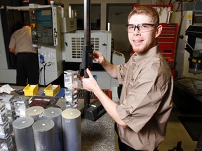 Loyalist College photo
Kent McIlmoyle, a 2015 Manufacturing Engineering Technician (MANU) graduate at Loyalist College and recipient of The W. Garfield Weston Foundation Fellowship, is a machinist at Sciens Industries in Peterborough.