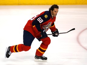 Florida Panthers winger Jaromir Jagr skates prior to a game against the New York Islanders at BB&T Center. (Robert Mayer/USA TODAY Sports)