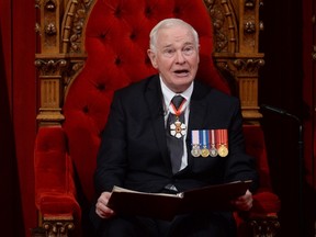 Governor General David Johnston delivers the speech from the throne in the Senate Chamber on Parliament Hill in Ottawa, Friday December 4, 2015. THE CANADIAN PRESS/Sean Kilpatrick