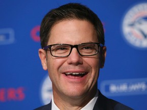 Ross Atkins, the new general manager for the Blue Jays, speaks at a press conference in Toronto on Friday, Dec. 4, 2015. (Veronica Henri/Toronto Sun)